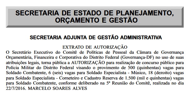 Reprodução/DODF Reprodução/DODF